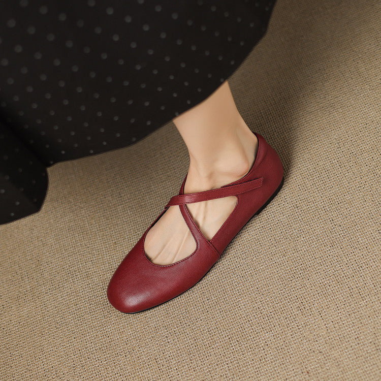 Zeor Genuine Leather Flats