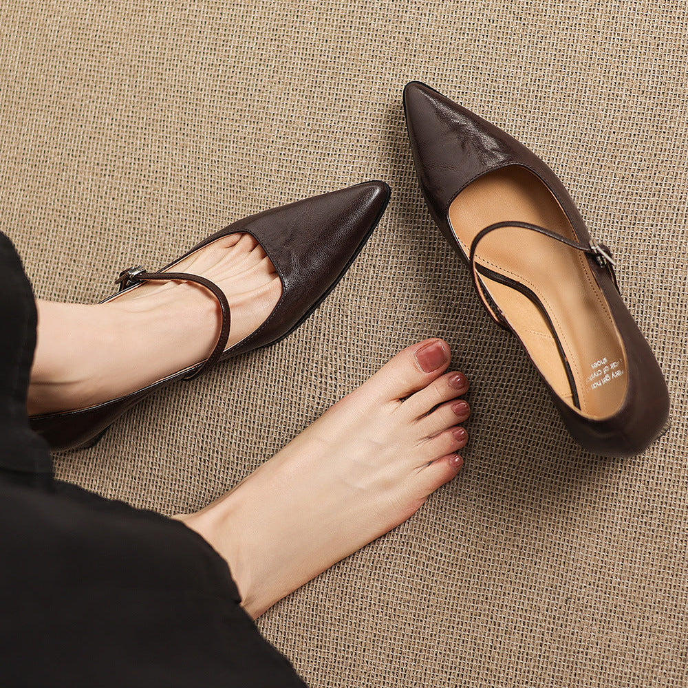Breya Genuine Leather Heels