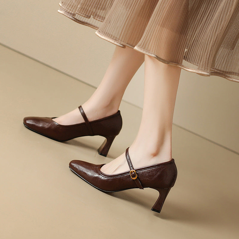 Lizel Leather Heels