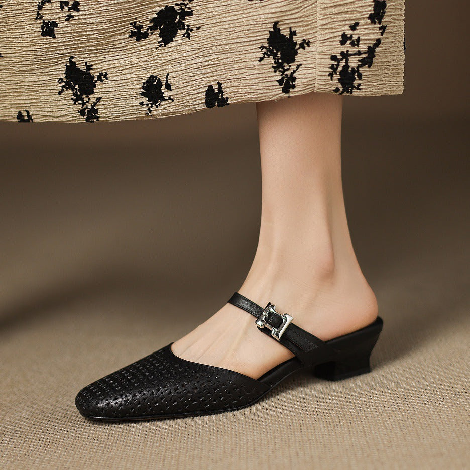 Nilda Genuine Leather Mules