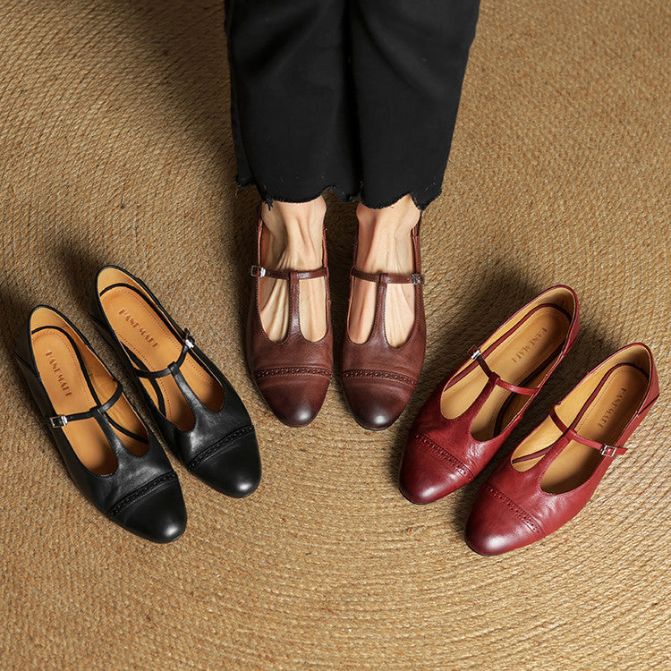Bia Genuine Leather Flats