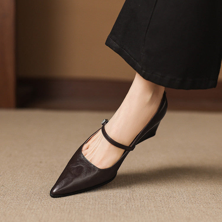 Breya Genuine Leather Heels