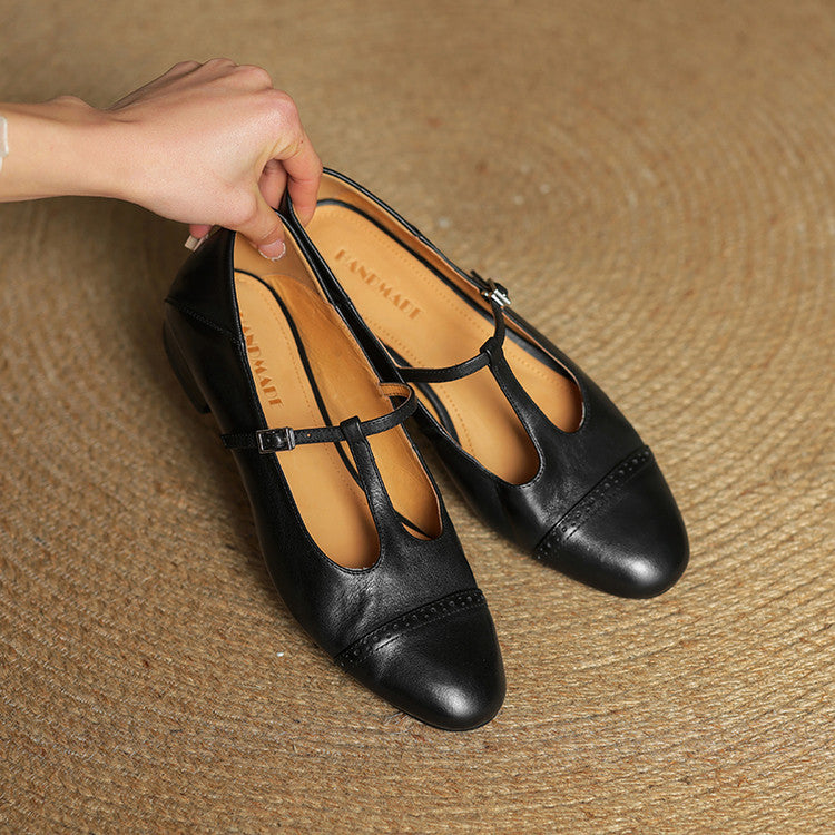 Bia Genuine Leather Flats