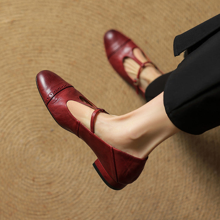 Bia Genuine Leather Flats