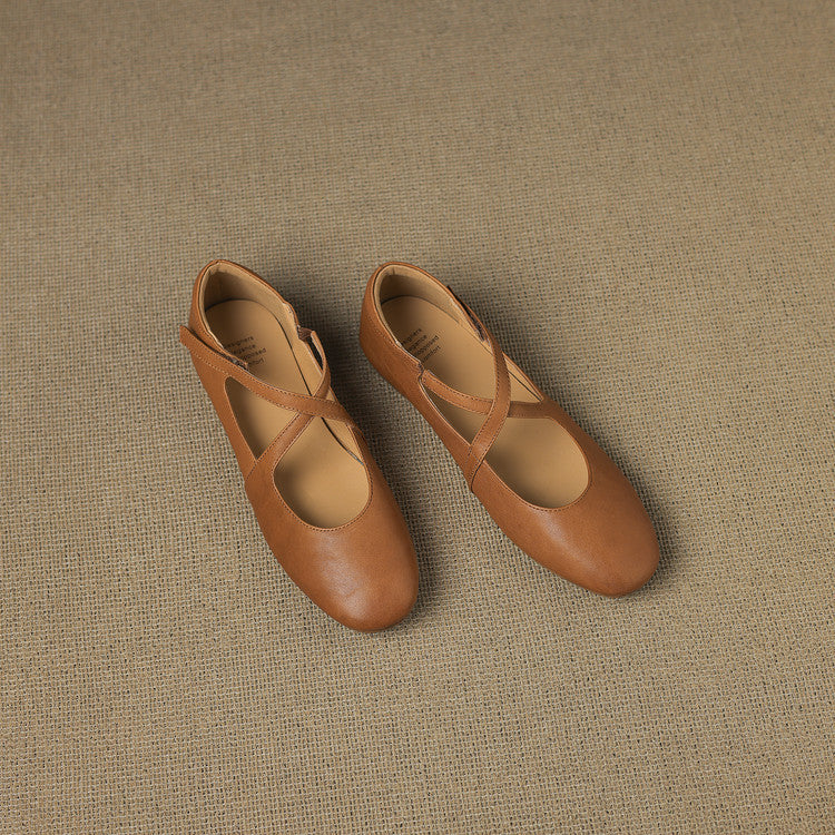 Zeor Genuine Leather Flats