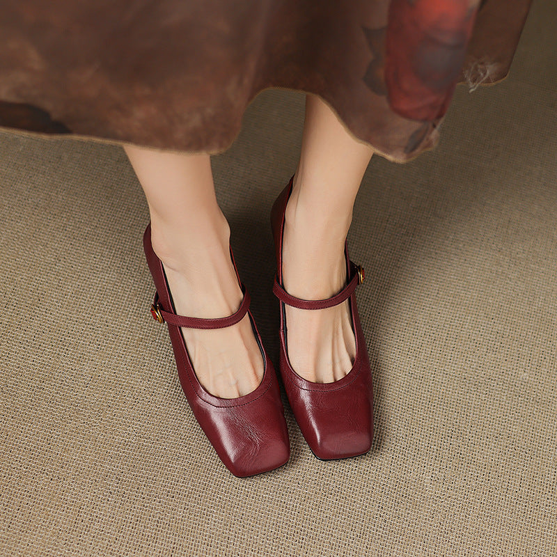 Lizel Genuine Leather Heels