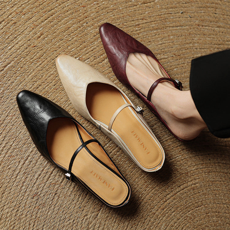Talia Genuine Leather Mules