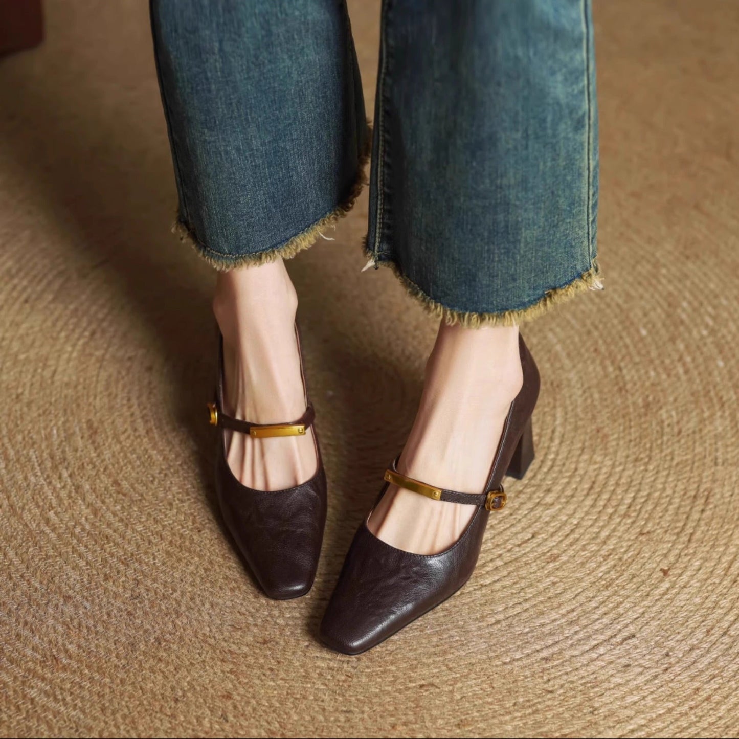 Maela Genuine Leather Heels