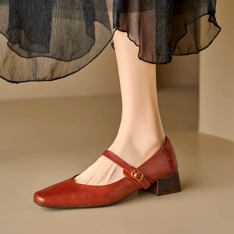 Felya Genuine Leather Heels
