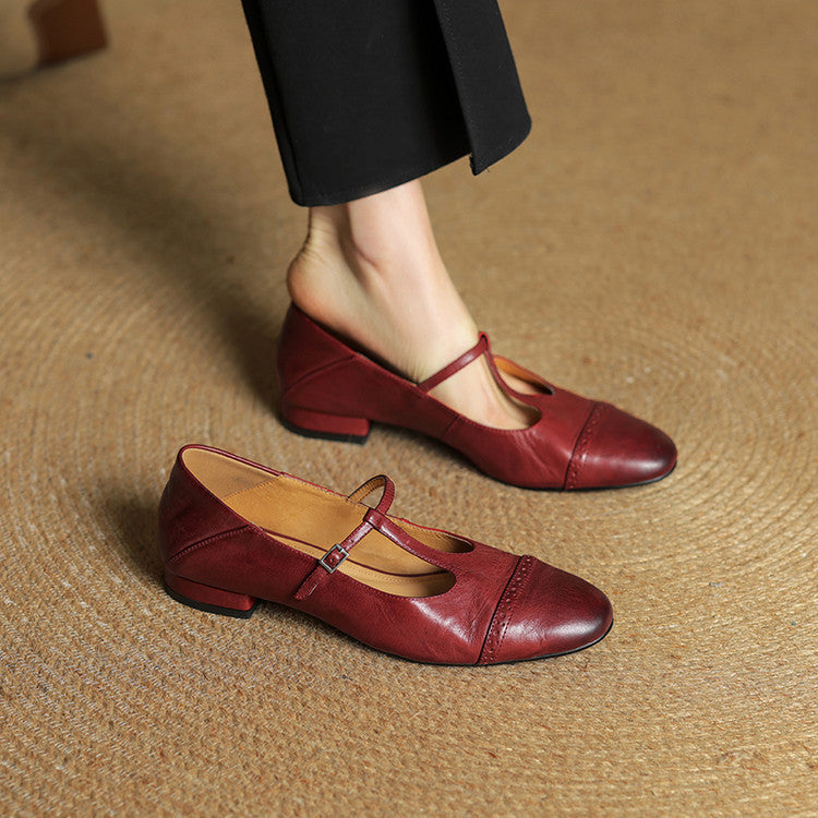 Bia Genuine Leather Flats