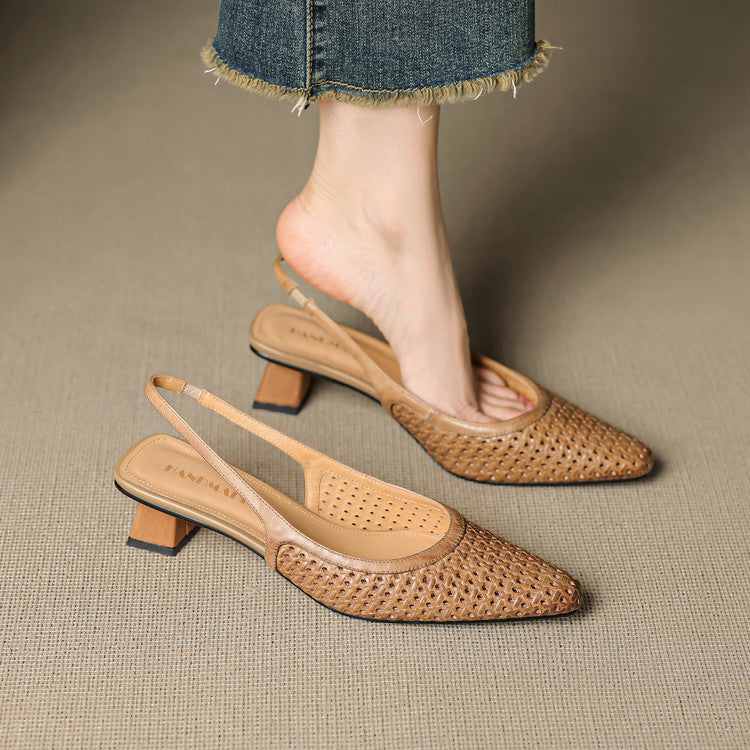 Aden Genuine Leather Slingbacks