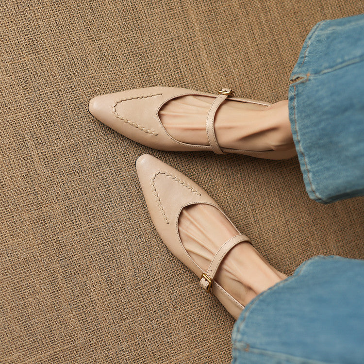 Syla Genuine Leather Flats