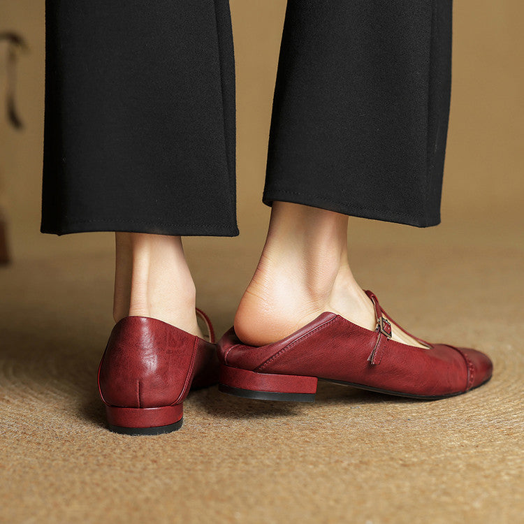 Bia Genuine Leather Flats