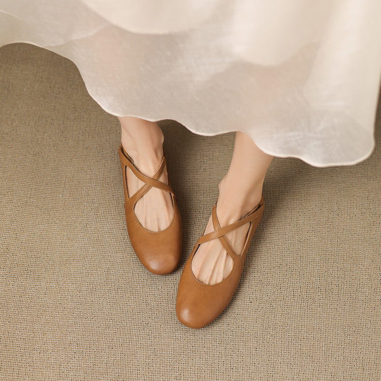 Zeor Genuine Leather Flats