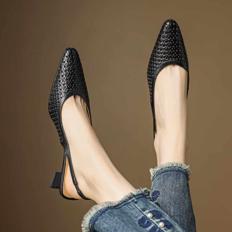 Aden Genuine Leather Slingbacks
