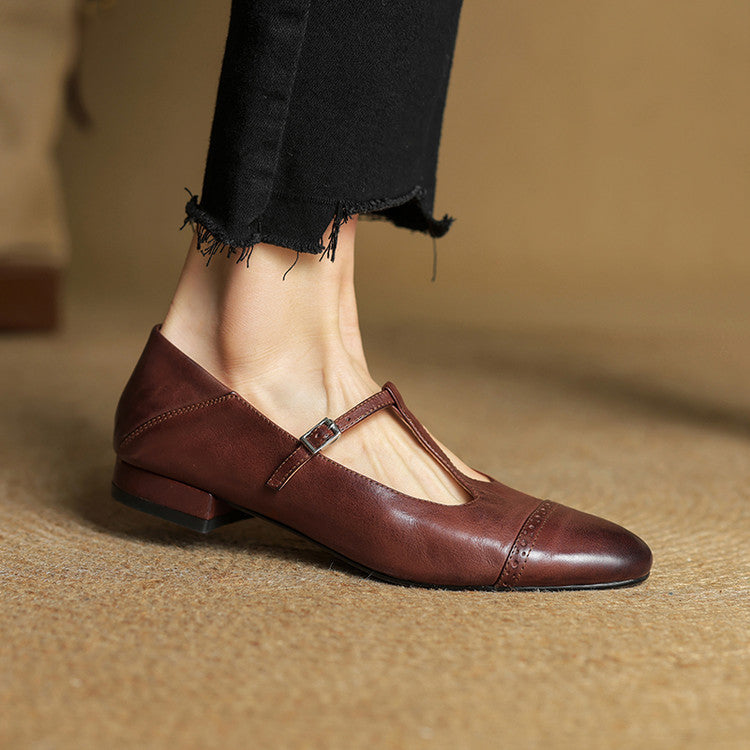 Bia Genuine Leather Flats