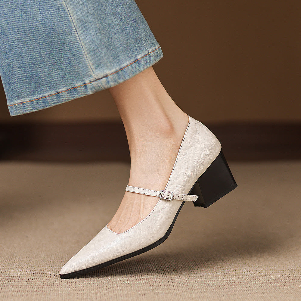 Breya Genuine Leather Heels