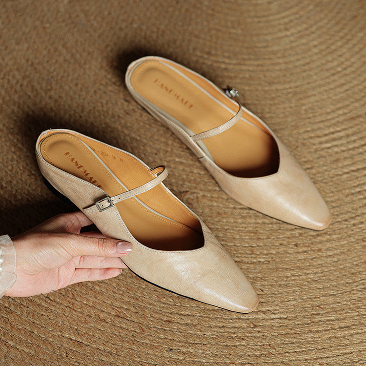 Talia Genuine Leather Mules