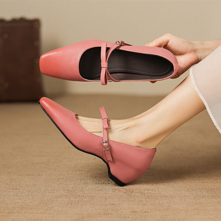 Dalia Genuine Leather Mary Jane Heels