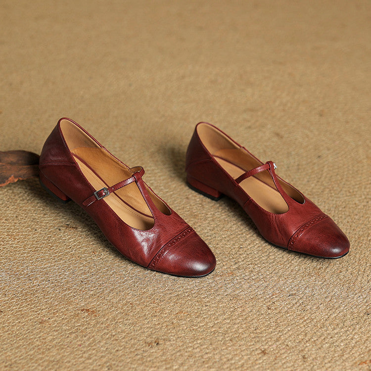 Bia Genuine Leather Flats