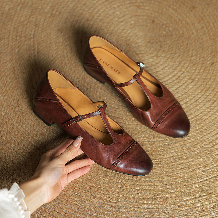 Bia Genuine Leather Flats