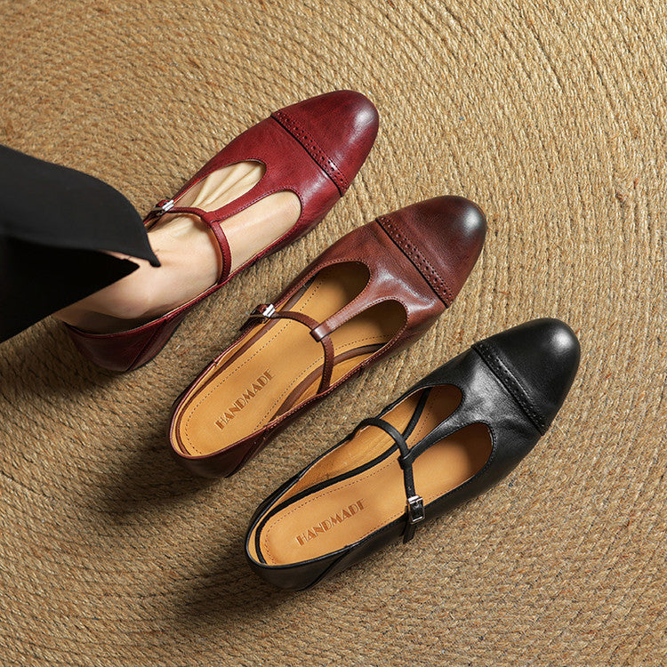 Bia Genuine Leather Flats