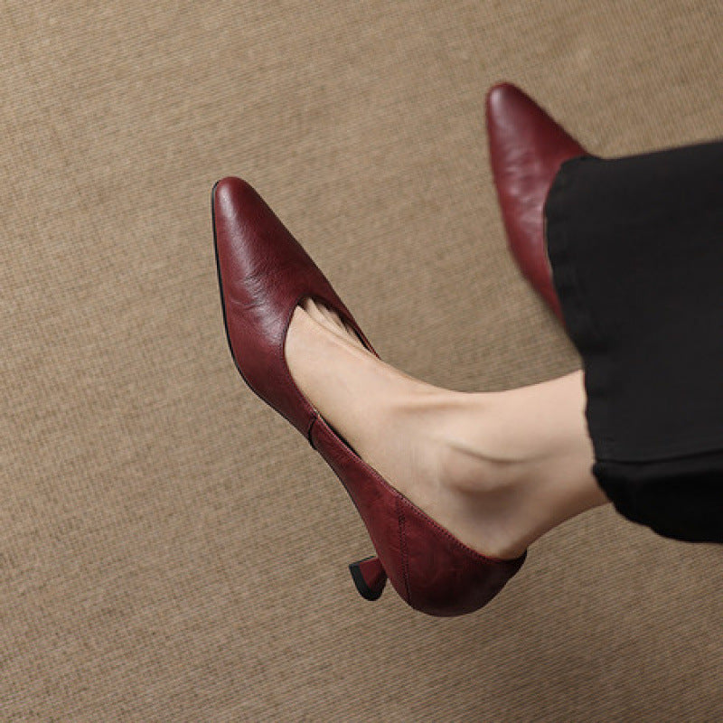 Grace Genuine Leather Heels