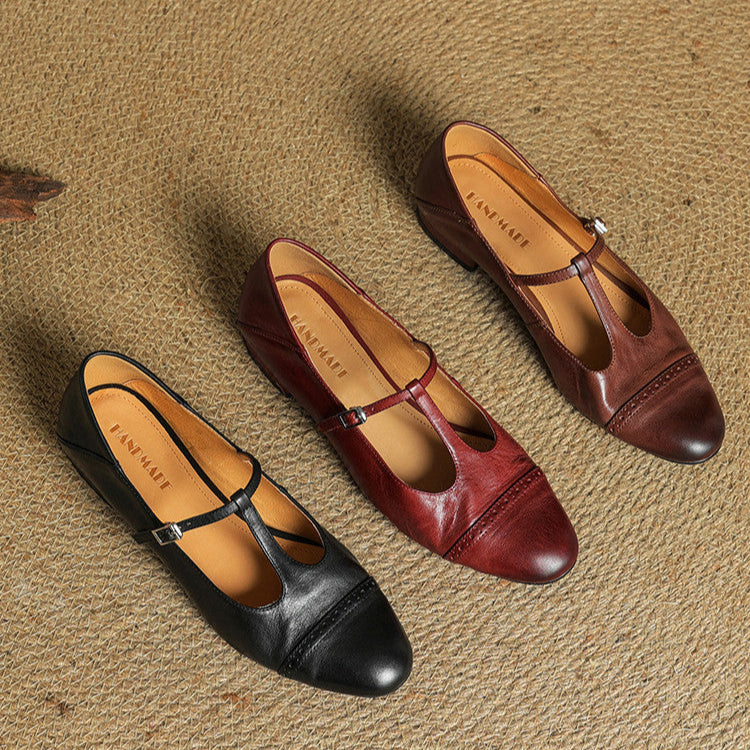 Bia Genuine Leather Flats
