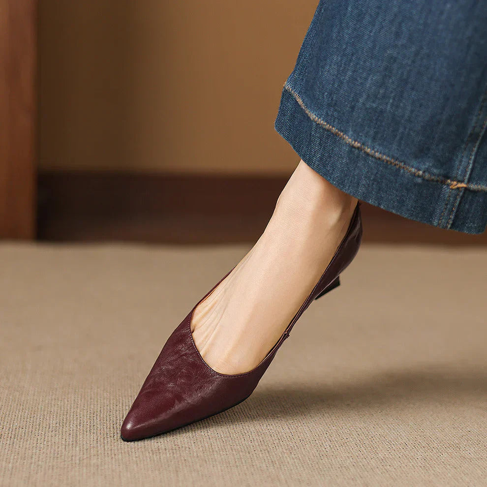 Aelya Genuine Leather Heels