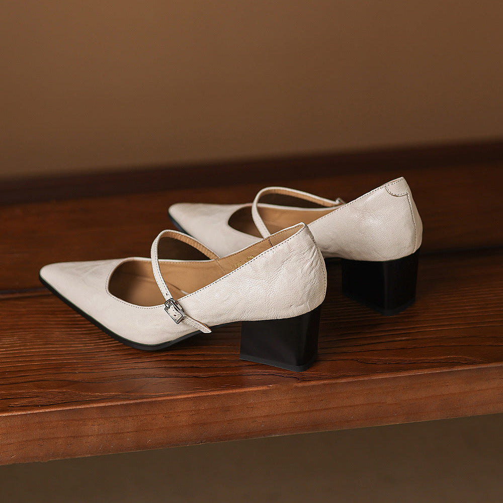 Breya Genuine Leather Heels