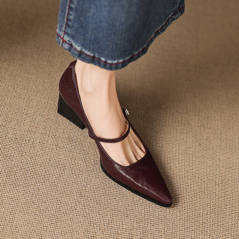 Breya Genuine Leather Heels