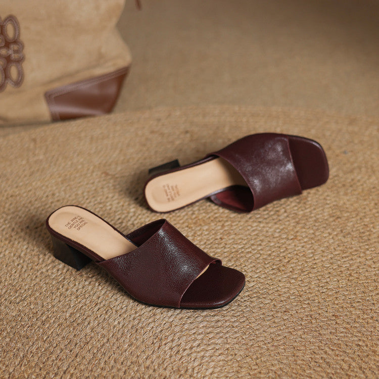 Lomar Genuine Leather Mules