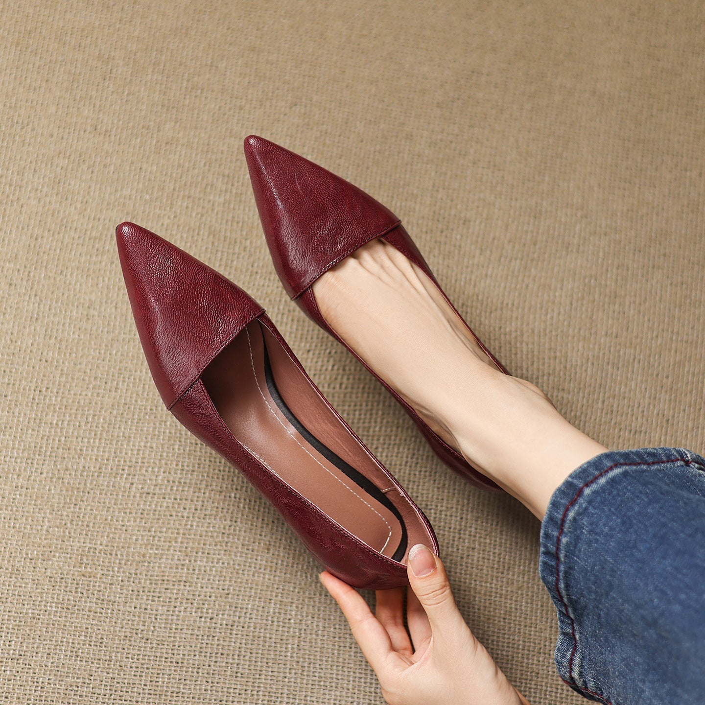 Selly Genuine Leather Heels