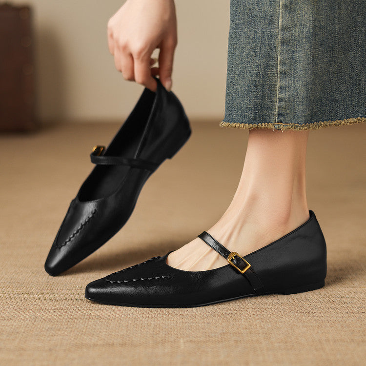 Syla Genuine Leather Flats
