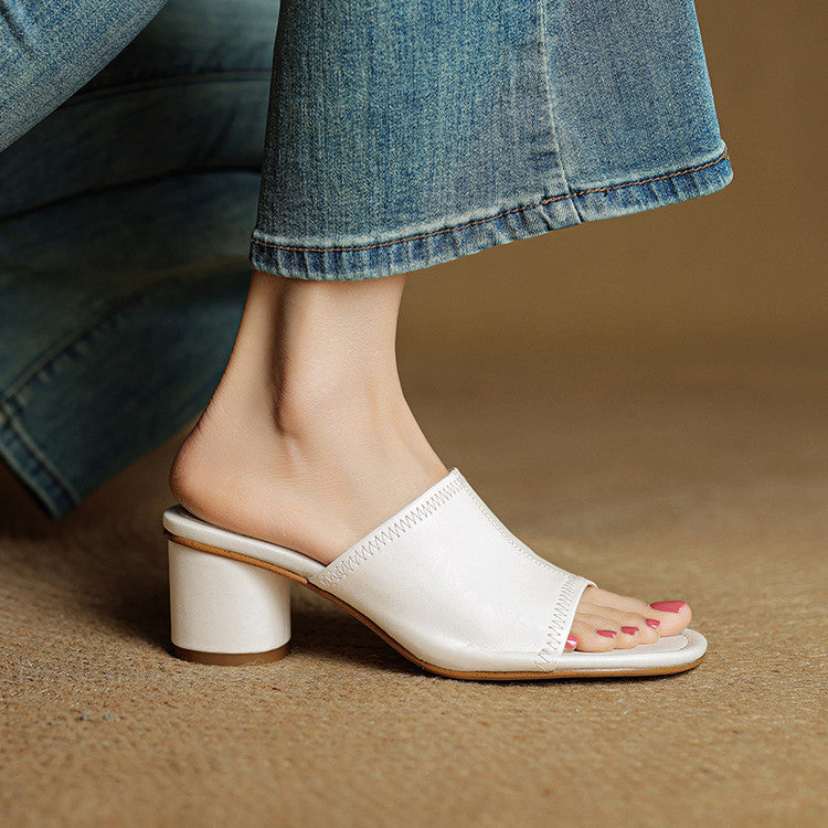 Amira Genuine Leather Mules