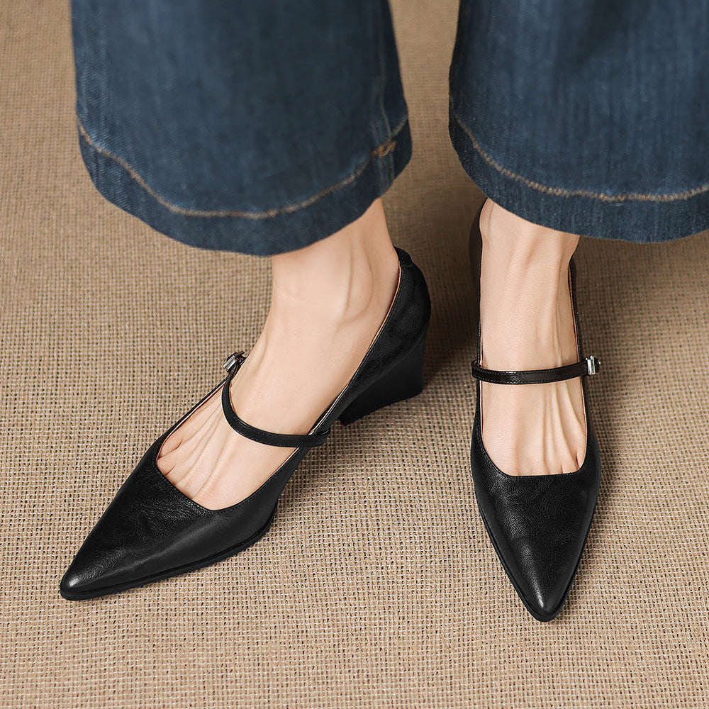 Breya Genuine Leather Heels