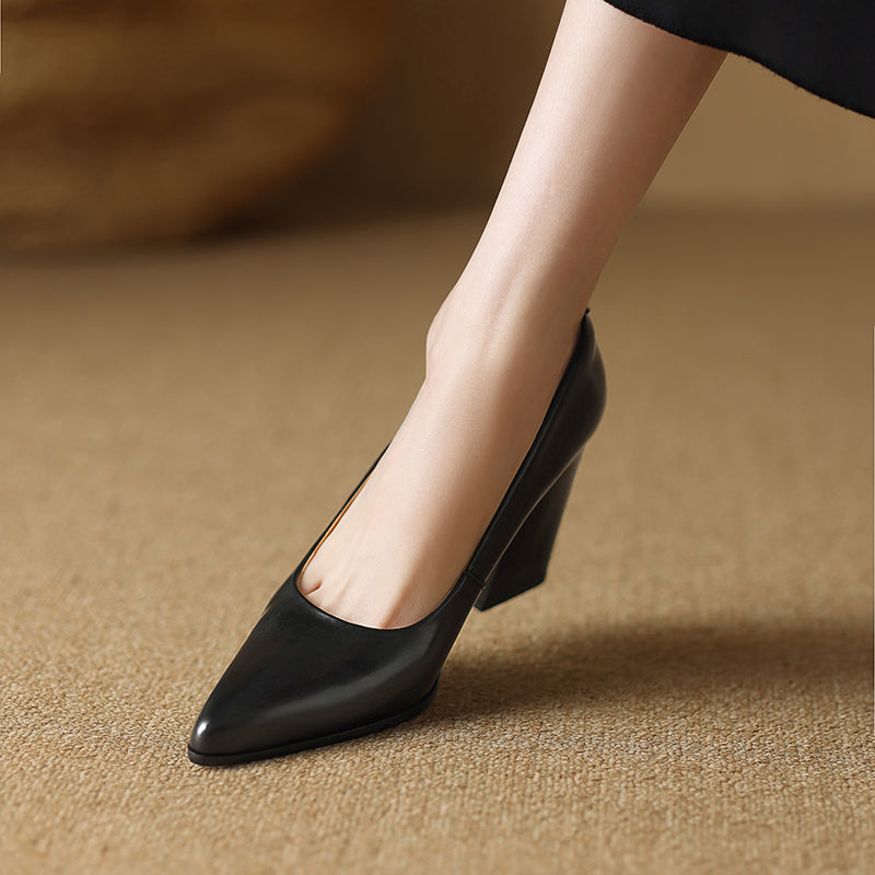 Nora Genuine Leather Heels
