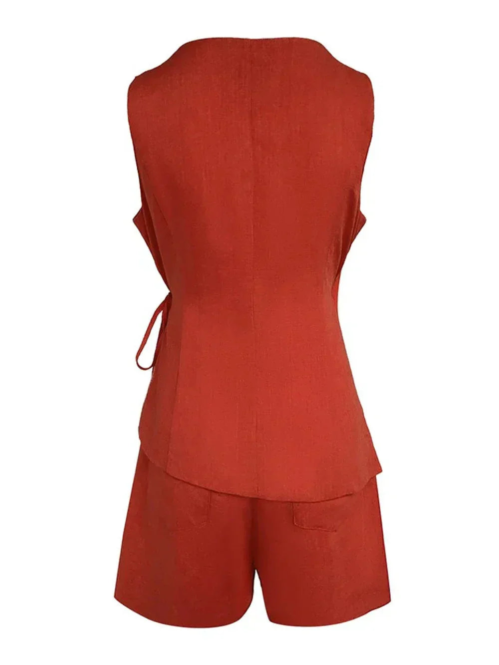 Aaliyah Linen V-neck Top and Shorts Set