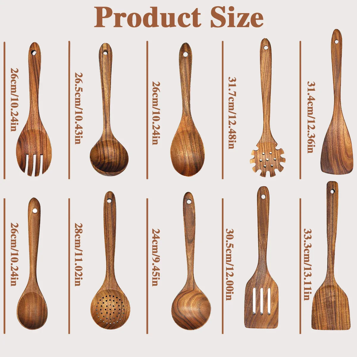 Natural Wood Cooking Utensil Set