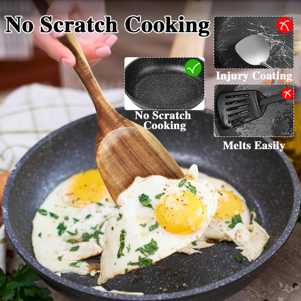 Natural Wood Cooking Utensil Set