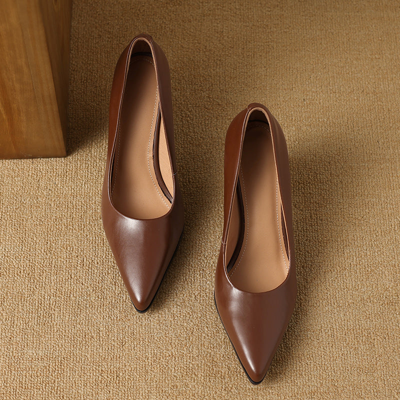 Nora Genuine Leather Heels