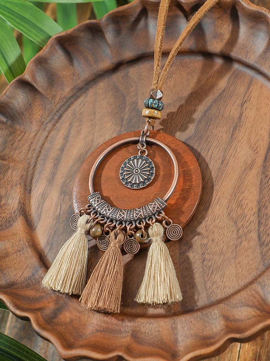 Leilani Bohemian Tassel Necklace Earrings Set