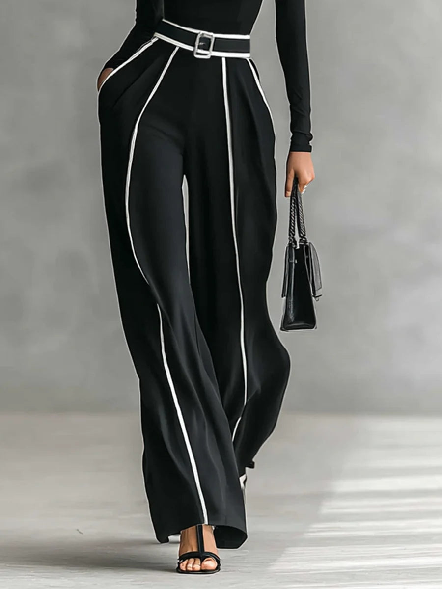 Kinley High-neck Top and Wide-leg Pants Set
