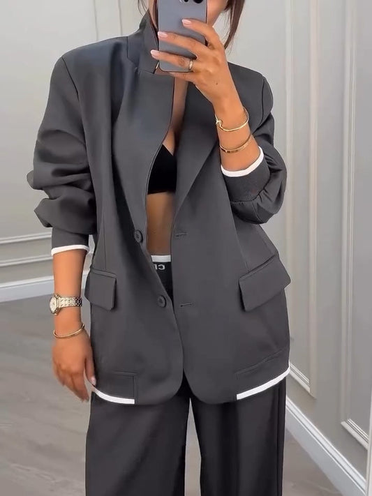 Gavin Gray Patchwork Blazer and Pants Set