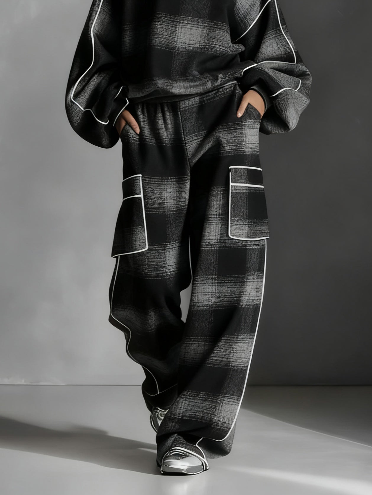 Lainey Plaid Sweatshirt and Pants Set