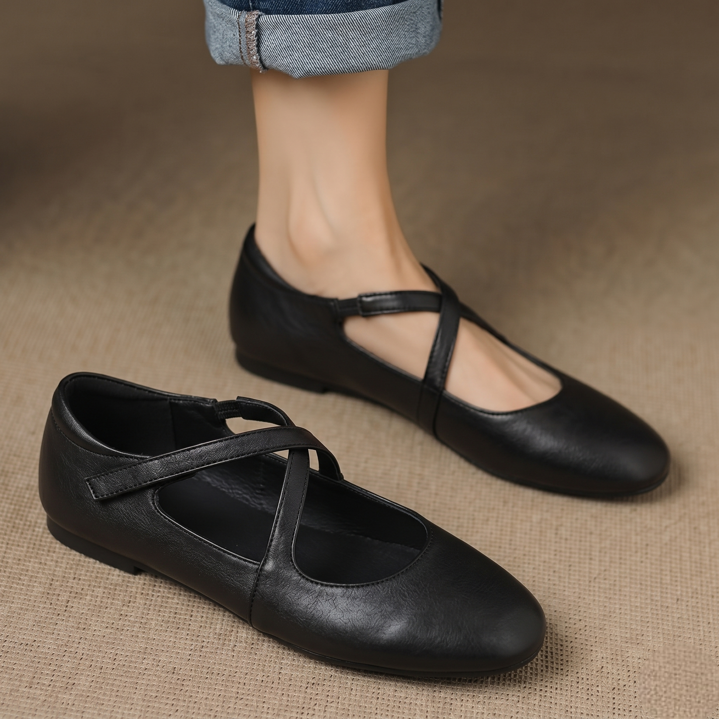 Zeor Genuine Leather Flats