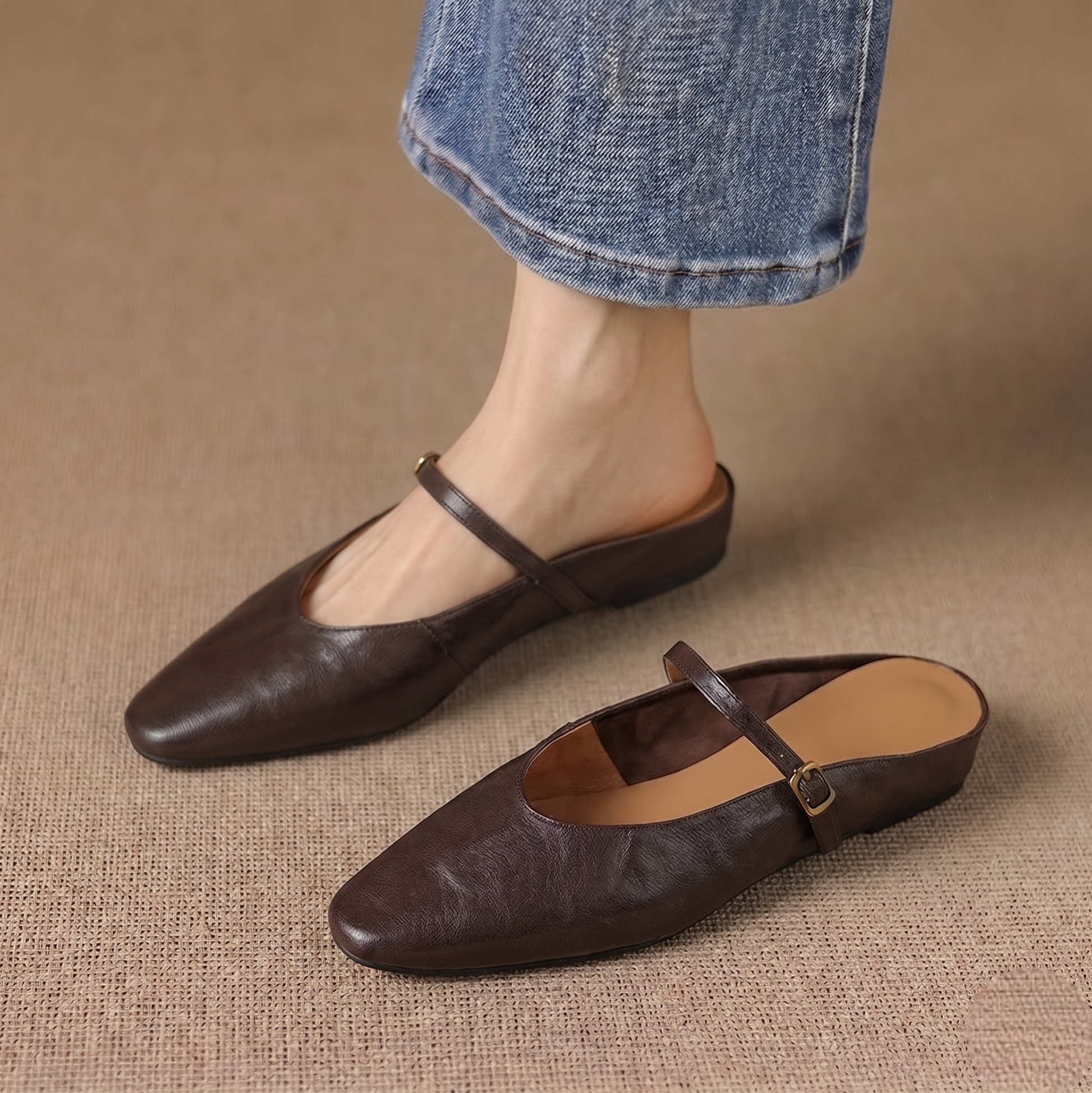 Elzor Genuine Leather Mules