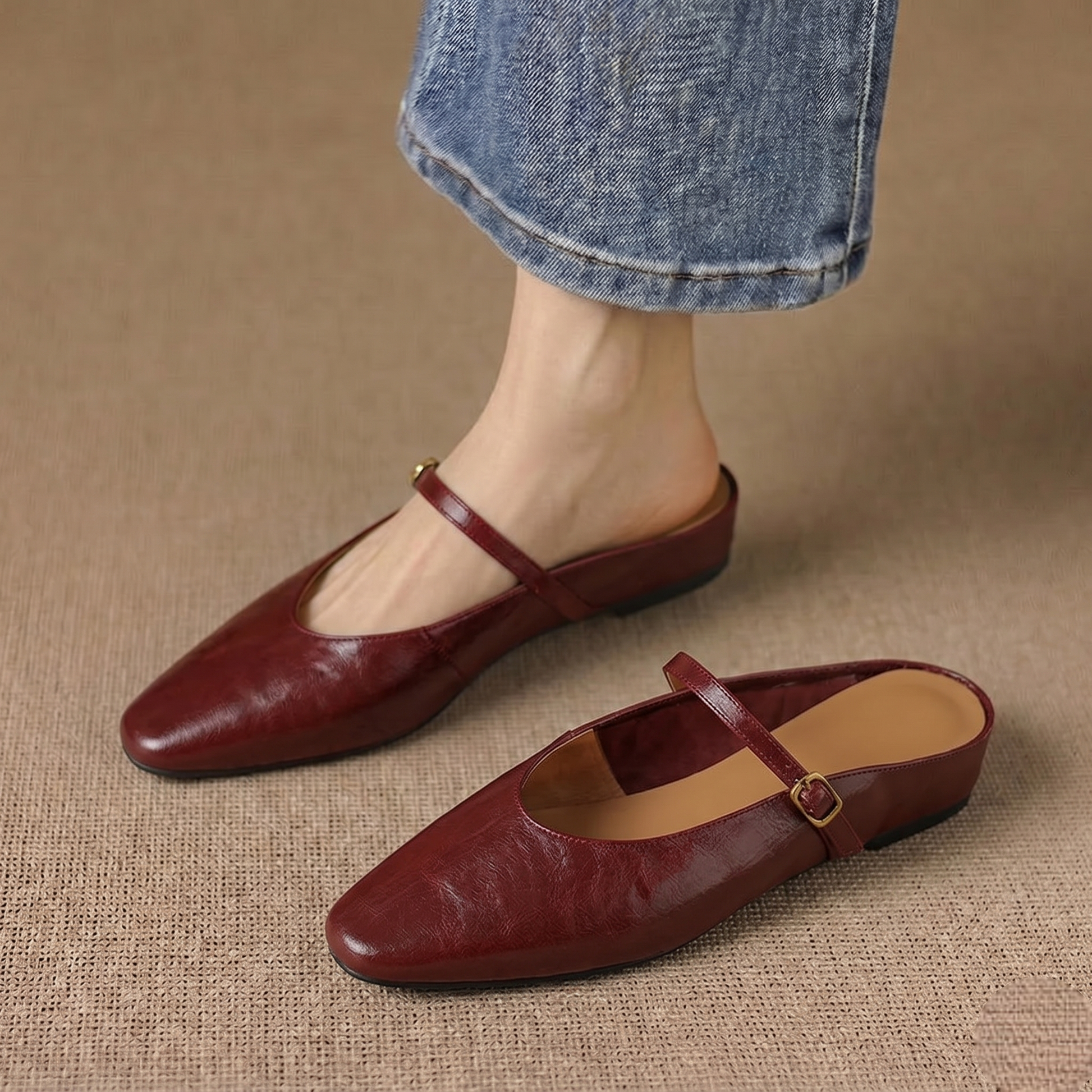 Elzor Genuine Leather Mules