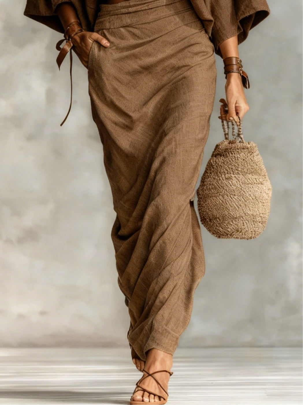 Ashley Batwing Sleeve Top and Long Skirt Set